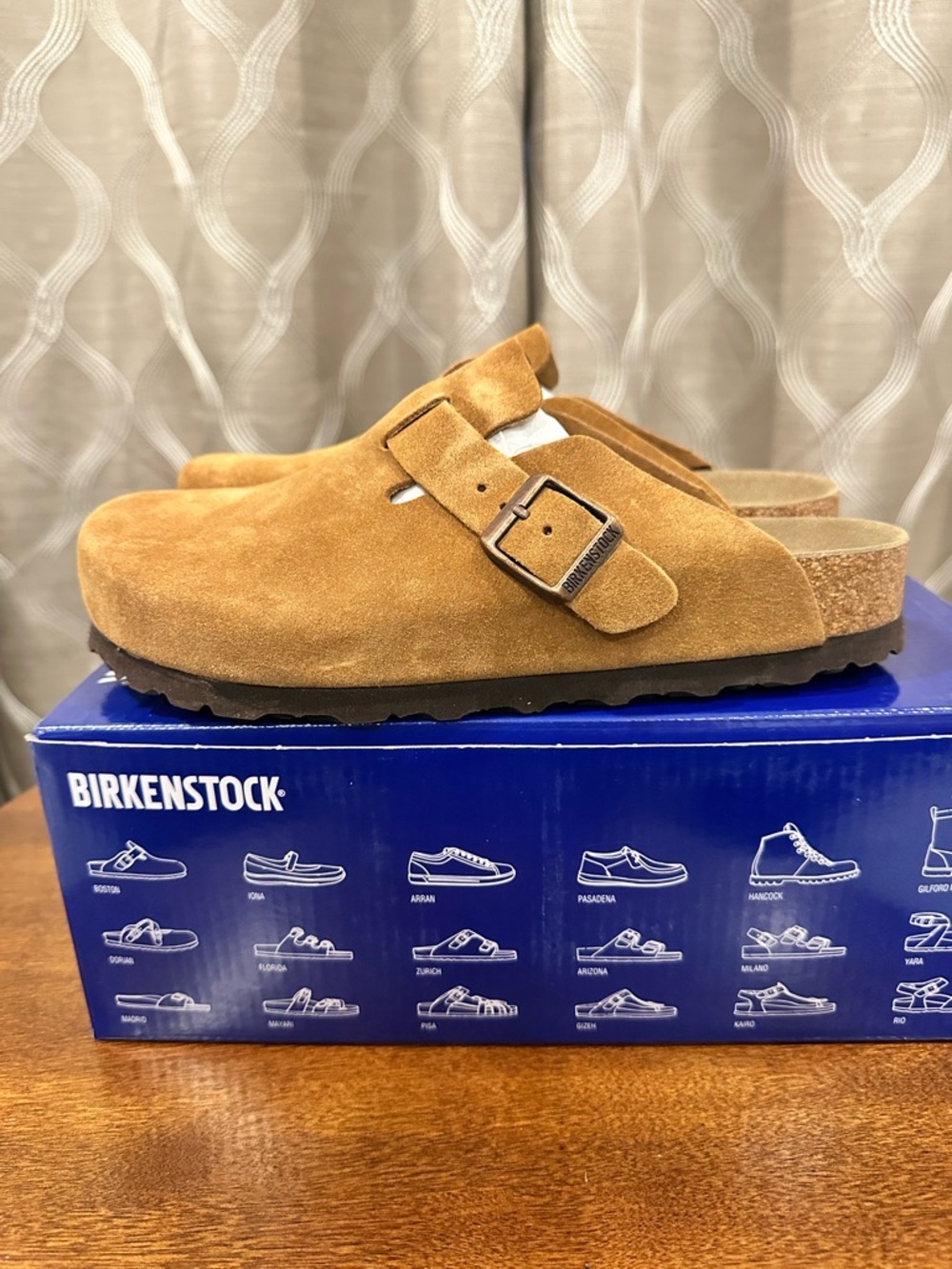 BIRKENSTOCK Boston Mink Tan Suede Leather Clogs - Picture 6 of 15